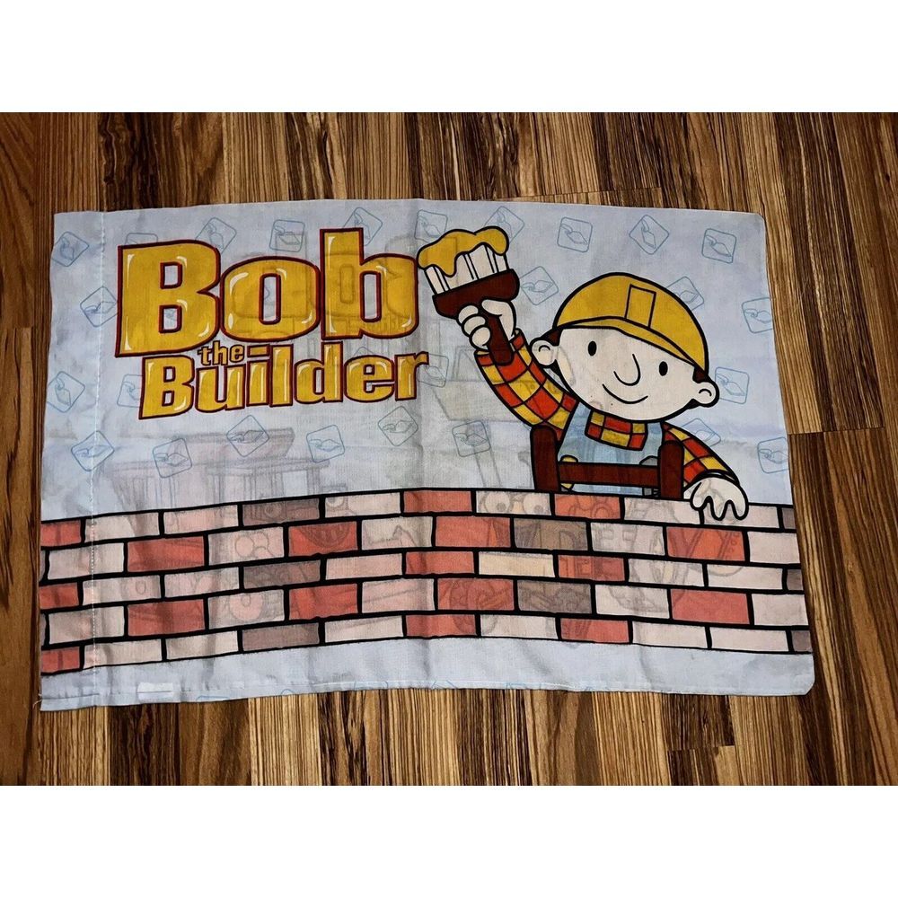 Bob The Builder Pillowcase Vintage Fabric Material Crafts 2002 HIT Entertainment